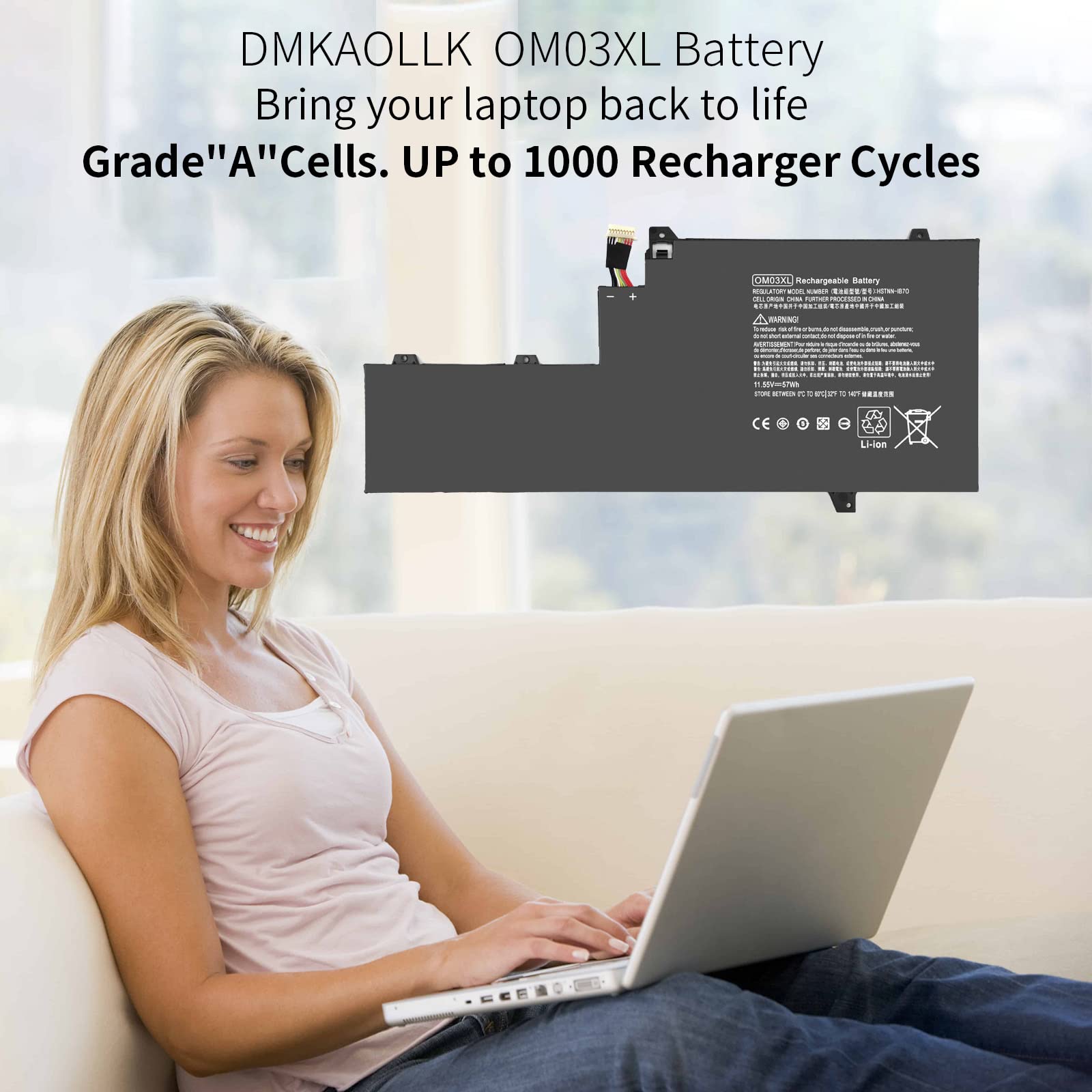 Amazon.com: OM03XL 863280-855 Battery for HP EliteBook X360 1030